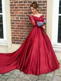 Maybe you would like to learn more about one of these? Rot Lang Armel Brautkleider Prinzessin Stil Nachmassig Anfertigen Mit Gunstig Pr Prom Dresses Long With Sleeves Prom Dress With Train Prom Dresses With Sleeves