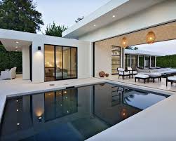 Cozy Dark Pool Liners Modern Room And Pool With Limestone A Dark Charcoal Not Quite Black Pool Interi Modern Pools Indoor Outdoor Living Swimming Pool Designs