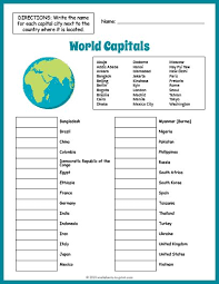 What's the name of hong kong's metro system? Fun Printable Worksheet For Geography Students Features 30 World Capitals To Sort And Identif Geography Worksheets Social Studies Worksheets Geography For Kids
