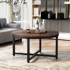 See more ideas about distressed coffee table, coffee table, table. Distressed Brown Rustic Round Coffee Table With X Shaped Base Overstock 34148553