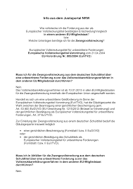 Zweite vollstreckbare ausfertigung eines titels kostet immer gerichtsgebühren. Https Www Justiz Nrw De Bs Rechtimausland Infos Zv 1 Euvtvo Pdf