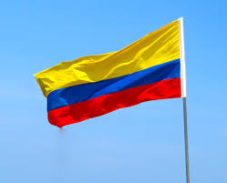 The venezuelan flag is also distinguished by an arc of stars in its center and by the national coat of arms in the upper hoist corner. Flag Of Colombia Colombia Flag History Of Colombia Colombia