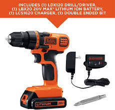 Black & decker bdchd18 cordless hammer drill / driver with battery. Black Decker 20v Max Cordless Drill Driver 3 8 Inch Ldx120c Power Core Drills Amazon Com