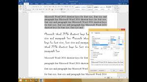 Ms Word 2016 Shortcut Keys For Font Size Font Style Paragraph Lines Youtube