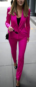 Black And Pink Suit Women Top 10 Spring Trends To Know Trend 4 Pink Click The Image For All The Details Neon Vibrant Fuchsia Pink Suits Women Suits For Women Pants For Women