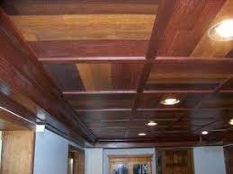 Ceiling Our Customer Had Seen Laminate Flooring Creatively Used As A Wall Covering The Ceilin Dropped Ceiling Drop Ceiling Basement Ceiling Tiles Basement