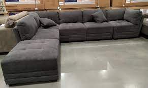 6 Piece Modular Fabric Sectional In Dark Gray Grey Sectional Sofa Sectional Sofa Grey Sectional