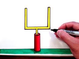 Cartoon football field goal post. How To Draw A Football Field Goal Youtube