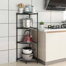 Kitchen cabinet corner shelf unit. Metal Corner Shelf 2 5 Tier Utility Storage Shelving Unit Adjustable Height Free Standing Kitchen Rack Bathroom Corner Shelf Display Stand For Living Room Hallway Balcony Walmart Com Walmart Com