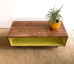 This Handcrafted Mid Century Modern Styled Coffee Table Is Made From Spruce And Finished With Coffee Table Mid Century Modern Coffee Table Coffee Table Design