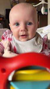 See translation 👇🏻✨🌹, “Hi everyone! It’s me, Belle. Today, I turn 4  months old! 🎂🎉 I’ve been keeping Daddy (@_robjohnston) veeery busy lately  (someone has to be the boss). That’s why he’s been a ...