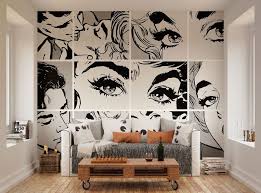 Black And White Wall Mural Ideas Find The Ultimate Pop Art Essentials For Your Mid Century Home Decor Www Essentialhome Eu Blog Pop Art Decor Interior Design Bedroom Bedroom Interior