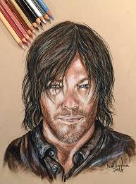 The Walking Dead Daryl Dixon 9x12 Prisma color pencil