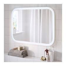 Storjorm White Mirror With Integrated Lighting 80x60 Cm Ikea Mirror With Built In Lights Ikea Mirror Lights Ikea Bathroom Mirror