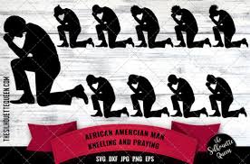Download Black Man Kneeling And Praying Graphic By Thesilhouettequeenshop Creative Fabrica PSD Mockup Templates
