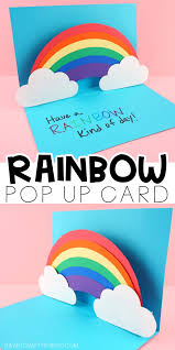 Tutorial and template | creative pop up cards. How To Make An Easy Pop Up Rainbow Card I Heart Crafty Things