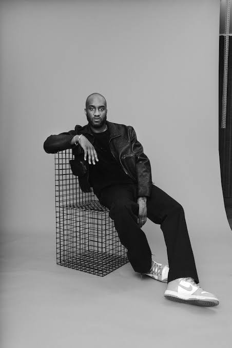 Virgil Abloh portrait en noir et blanc