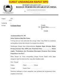 Ada berbagai contoh surat undangan dengan berbagai jenis kegiatan seperti surat undangan rapat, pernikahan, reuni, dan sebagainya. Bpd Contoh Surat Undangan Rapat Musyawarah Desa