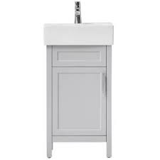 Find portable sinks at lowe's today. Home Decorators Collection Arvesen 18 In W X 12 In D Vanity In Dove Grey With Ceramic Vanity Top In White With White Sink Arvesen 18g The Home Depot Small Bathroom