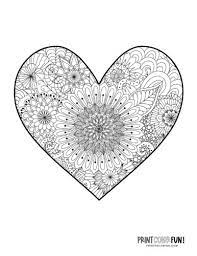 The heart is what makes us feel in love. 20 Floral Heart Coloring Pages Print Color Fun