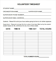 Sample Volunteer Timesheet Template Volunteer Application Volunteer Hours Community Service Hours