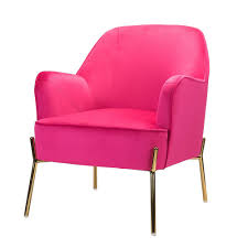Your fuchsia chair stock images are ready. Jayden Creation Nora In Fuchsia With Gold Metal Leg Velvet Accent Chair Chm6154a Fushia The Home Depot