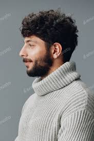 Beard man handsome adult white model young guy portrait person attractive  male caucasian Stock Photo by shotprime