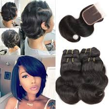 It will surprise you to discover how many hairstyles you can do with your new hair! Amazon Com Luxnovolex Body Wave Bundles With Closure Sewn In Wigs Unprocessed Human Hair Weave With Short Brazilian Hair Extensions 230g In Total 8 8 8 8 With 8 Beauty