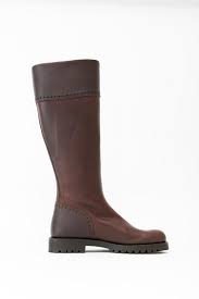 Designed in a tan/ camel color with faux suede material. Spanish Riding Boots Classic Brown Tread Sole Wide Calf Fit