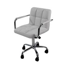 Dimensions In Inches 38 5h X 25w X 24d Color White Finish Chrome Plated Steel Frame 5 S Chic Office Chair Contemporary Office Chairs Adjustable Office Chair