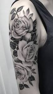 Black And White Half Sleeve Tattoo Women Image Result For Black And White Flower Half Sleeve Tattoos Women Rose Tattoos For Women Arm Sleeve Tattoos For Women White Rose Tattoos