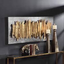 The black photo frame adopts a classic and simple design, suitable for living room, bedroom, kids room, gallery wall, office decor and other places. Uttermost Lev 55 1 4 Wide Gold And Silver Metal Wall Art 73k21 Lamps Plus
