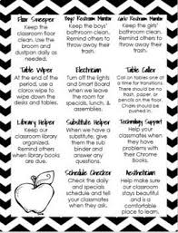 Classroom Jobs Jobs Description Matrix And Extras Classroom Jobs Classroom Teacher Files