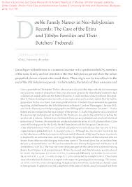 Hold shift and click on link to open in new window surnames starting with b Pdf 2014 Double Family Names In Neo Babylonian Records The Case Of The Eá¹­iru And á¹­abiá¸«u Families And Their Butchers Prebends Cornelia Wunsch Academia Edu