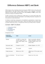 Difference Between Nbfc And Bank