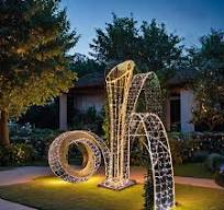 Custom Acrylic LED 3D Motif Lights Warm White Outdoor New Year Christmas Ramadan Holiday Decoration Creative Design by Art