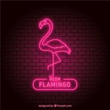 Free Vector Flamingo Neon With Pink Light