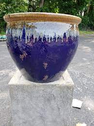 No More Stressing Over How To Decorate For The Wedding Cobalt Blue Gold Delivered Outdoor Glazed Pott Outdoor Pottery Outdoor Planters Wholesale Garden Decor