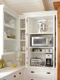 Small Appliance Storage On The Counter Height Shelf Extra Outlets Clever Kitchen Storage Kitchen Design Home