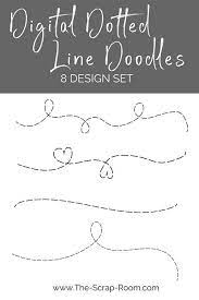 Dotted Line Doodles 8 Design Set Heart Svg Digital Etsy Line Doodles Dotted Line Svg