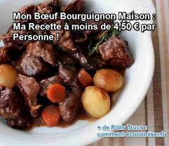 Mon Bœuf Bourguignon Maison Ma Recette A Moins De 4 50 Par Personne Recette En 2020 Bœuf Bourguignon Recettes De Cuisine Croutons Faits Maison
