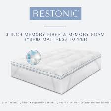 Restonic 3 Inch Memory Fiber Memory Foam Hybrid Mattress Topper Memory Fiber Restonic Inch Mattress Topper Hybrid Mattress Memory Foam