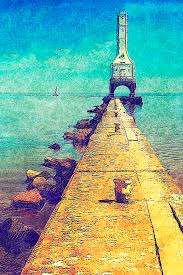 When they come to a nice port, they stop. Port Washington Brakewall Painting By Jack Zulli