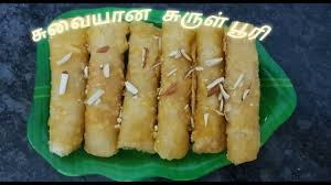 See the step by step pictorial for frying up these at 10. Surul Poori Recipe In Tamil Stuffed Sweet Poori Youtube