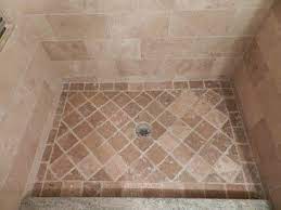 New Line Design Custom Shower Pan With 4x4 Tumbled Noce Travertine Tile Master Bath Remodel Custom Shower Pan Bath Remodel