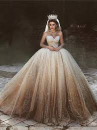 Ball Gown Wedding Dresses Sweetheart Luxury Ombre Gold Sparkly Big Bridal Gown Jkw372 Wedding Dress Sequin Ball Gowns Wedding Ball Gown Wedding Dress