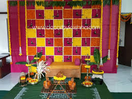 Decorbykrishna Is Taking Orders For Eco Friendly Home Based Events Decor Like Pellikooturu Wedding Stage Decorations Backdrop Decorations Stage Decorations