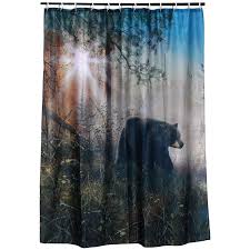Black Bear Shower Curtain Black Bear Shadow In The Mist Shower Curtain Shower Curtain Sets Curtains Rustic Shower