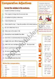 It Has Brief Rules And Exercise Another Drillings For My Class Comparative Adjectives Adjectives English Exercises