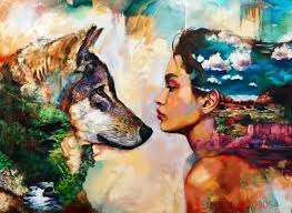 Paint By Number Kit Wolf Girl Diy Fast Shipping Paintbynumbers By Ourpaintaddictions Wolf Painting Artist Painting Art